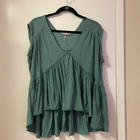 Rare FP Flowy Jade Green Tee! - Picture 2 of 3